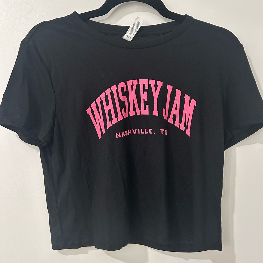 Bella+Canvas Black Tee with Bright Pink Graphic